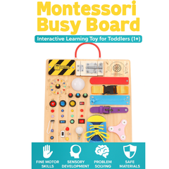 Montessori Sensory Busy Board For Toddlers | Sensorytastic
